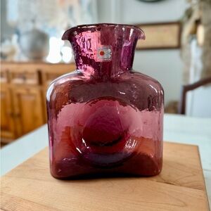 Vintage handmade Blenko Double Spout Pitcher